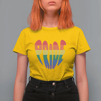 Rainbow Heart Pride T Shirt For Women LGBTQ Support Graphic