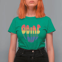 Rainbow Heart Pride T Shirt For Women LGBTQ Support Graphic