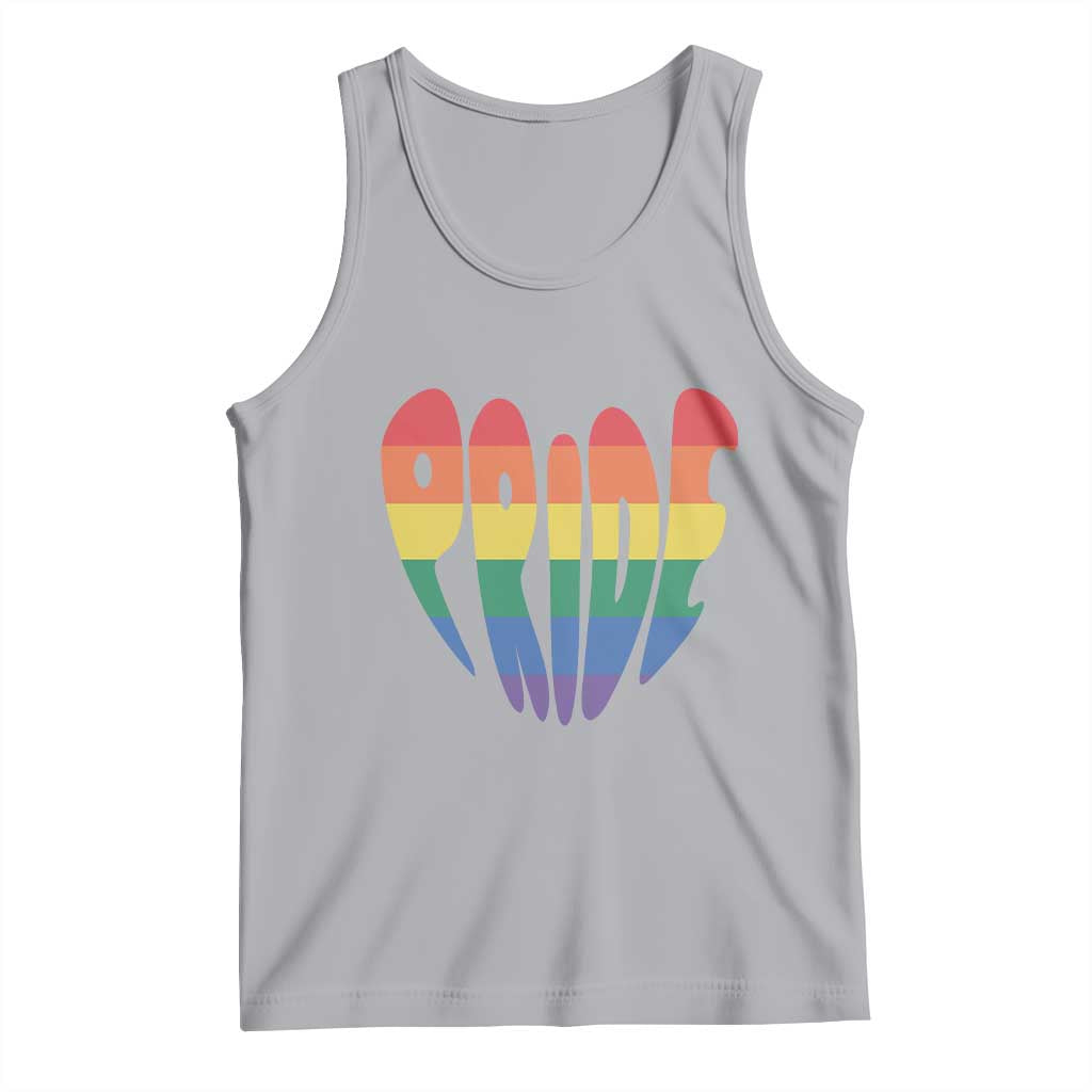 Rainbow Heart Pride Tank Top LGBTQ Support Graphic