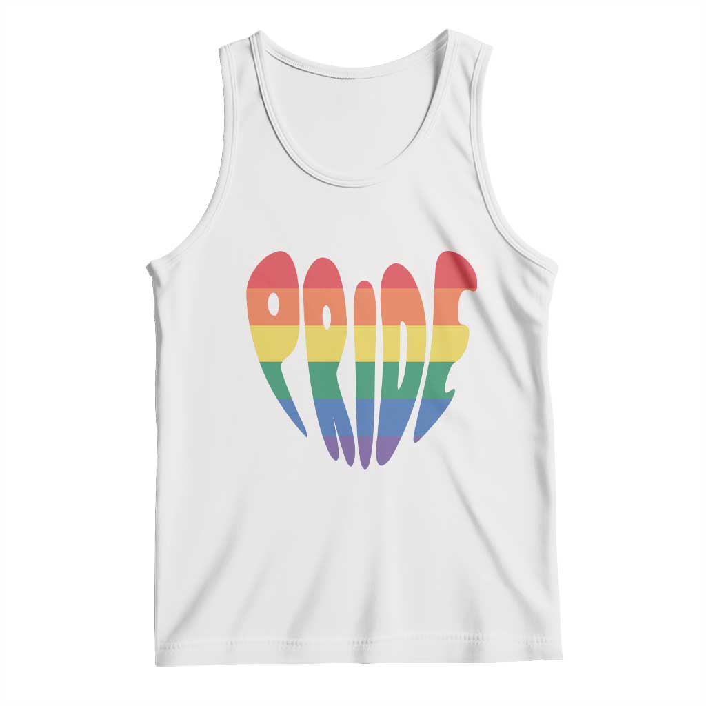 Rainbow Heart Pride Tank Top LGBTQ Support Graphic