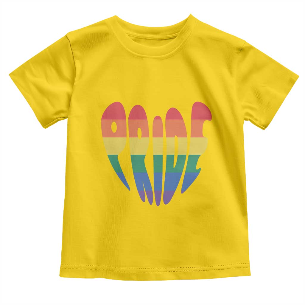 Rainbow Heart Pride Toddler T Shirt LGBTQ Support Graphic