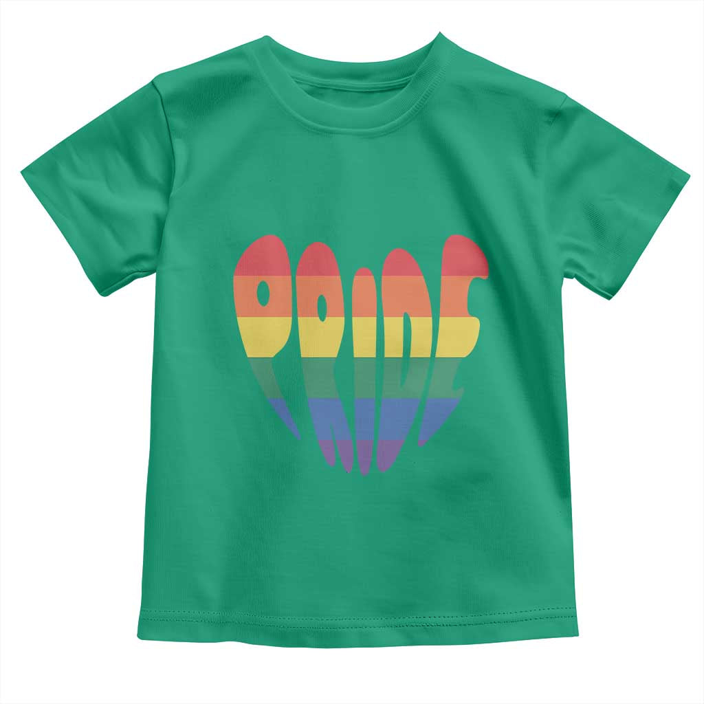 Rainbow Heart Pride Toddler T Shirt LGBTQ Support Graphic