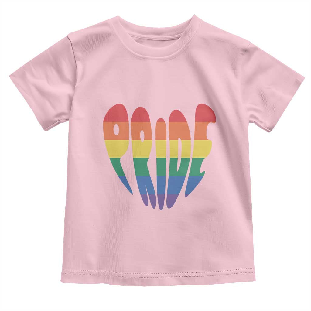 Rainbow Heart Pride Toddler T Shirt LGBTQ Support Graphic