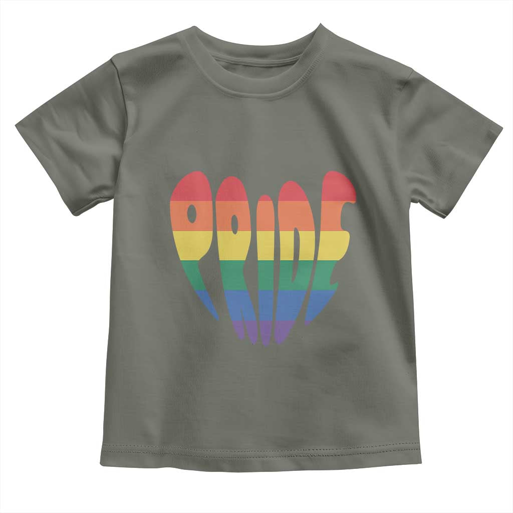 Rainbow Heart Pride Toddler T Shirt LGBTQ Support Graphic