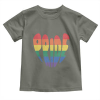 Rainbow Heart Pride Toddler T Shirt LGBTQ Support Graphic