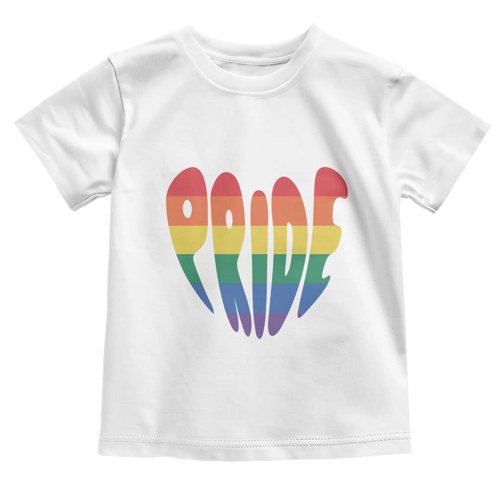 Rainbow Heart Pride Toddler T Shirt LGBTQ Support Graphic
