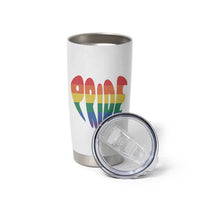 Rainbow Heart Pride Tumbler Cup LGBTQ Support Graphic