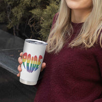 Rainbow Heart Pride Tumbler Cup LGBTQ Support Graphic