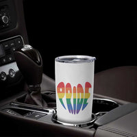 Rainbow Heart Pride Tumbler Cup LGBTQ Support Graphic