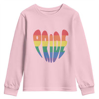 Rainbow Heart Pride Youth Sweatshirt LGBTQ Support Graphic