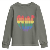 Rainbow Heart Pride Youth Sweatshirt LGBTQ Support Graphic