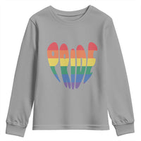 Rainbow Heart Pride Youth Sweatshirt LGBTQ Support Graphic