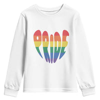 Rainbow Heart Pride Youth Sweatshirt LGBTQ Support Graphic