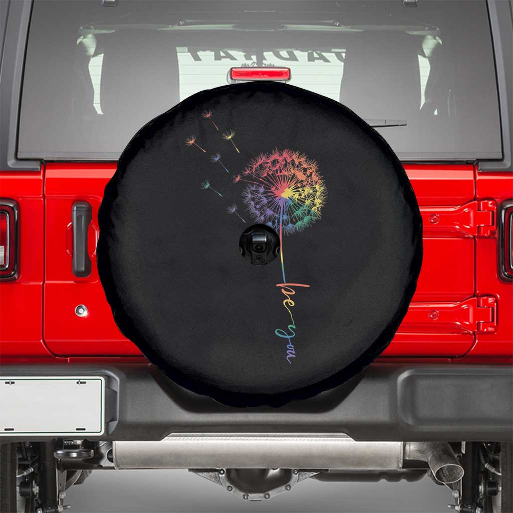 Be You LGBT Rainbow Dandelion Spare Tire Cover Pride Month Support