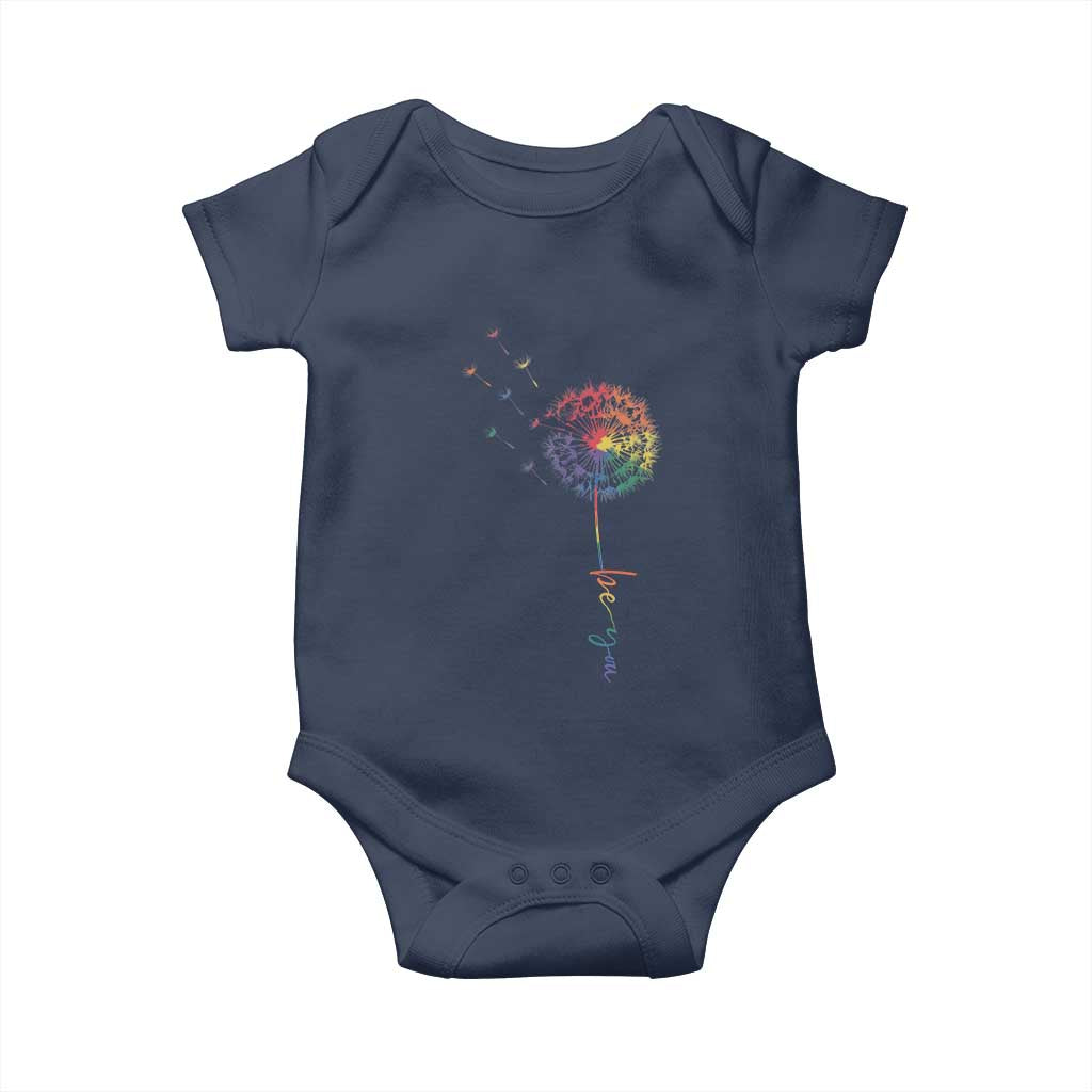 Be You LGBT Rainbow Dandelion Baby Onesie Pride Month Support