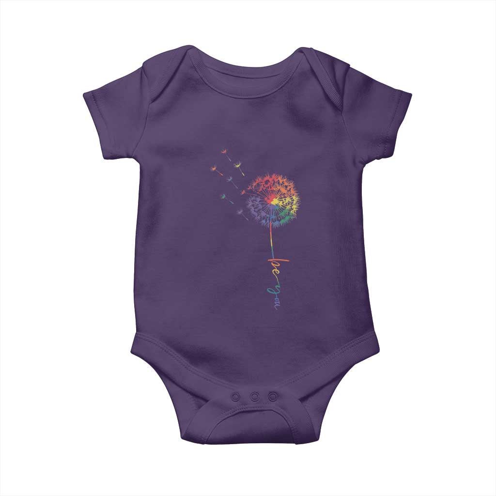 Be You LGBT Rainbow Dandelion Baby Onesie Pride Month Support