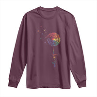 Be You LGBT Rainbow Dandelion Long Sleeve Shirt Pride Month Support
