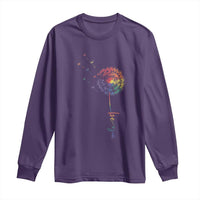 Be You LGBT Rainbow Dandelion Long Sleeve Shirt Pride Month Support