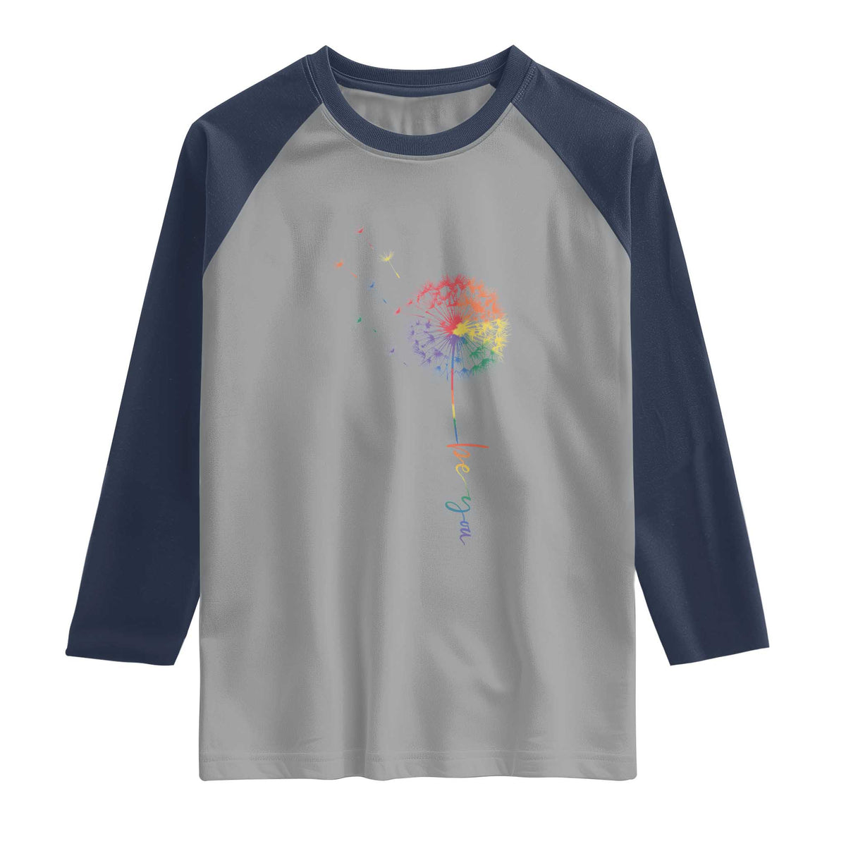 Be You LGBT Rainbow Dandelion Raglan Shirt Pride Month Support