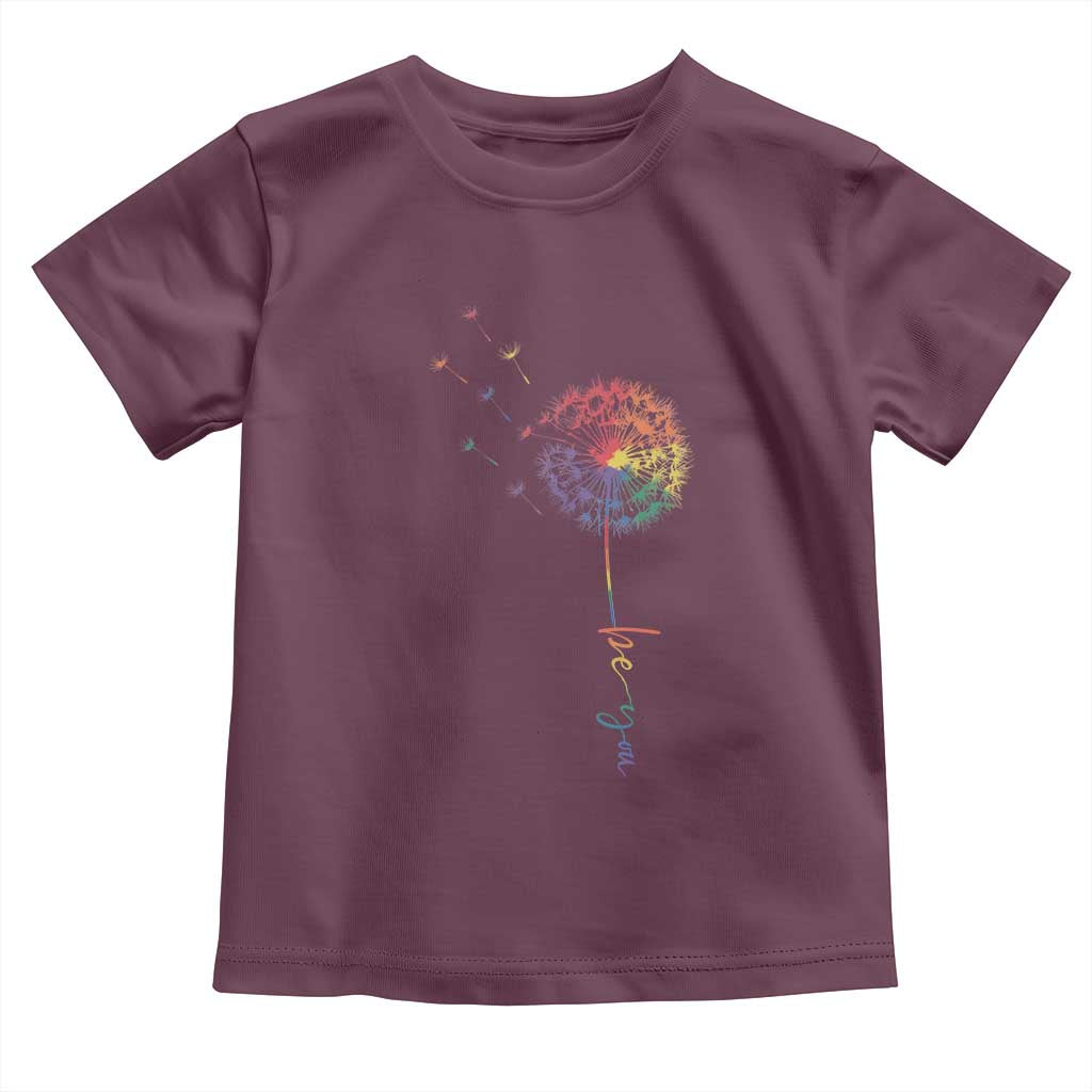 Be You LGBT Rainbow Dandelion Toddler T Shirt Pride Month Support