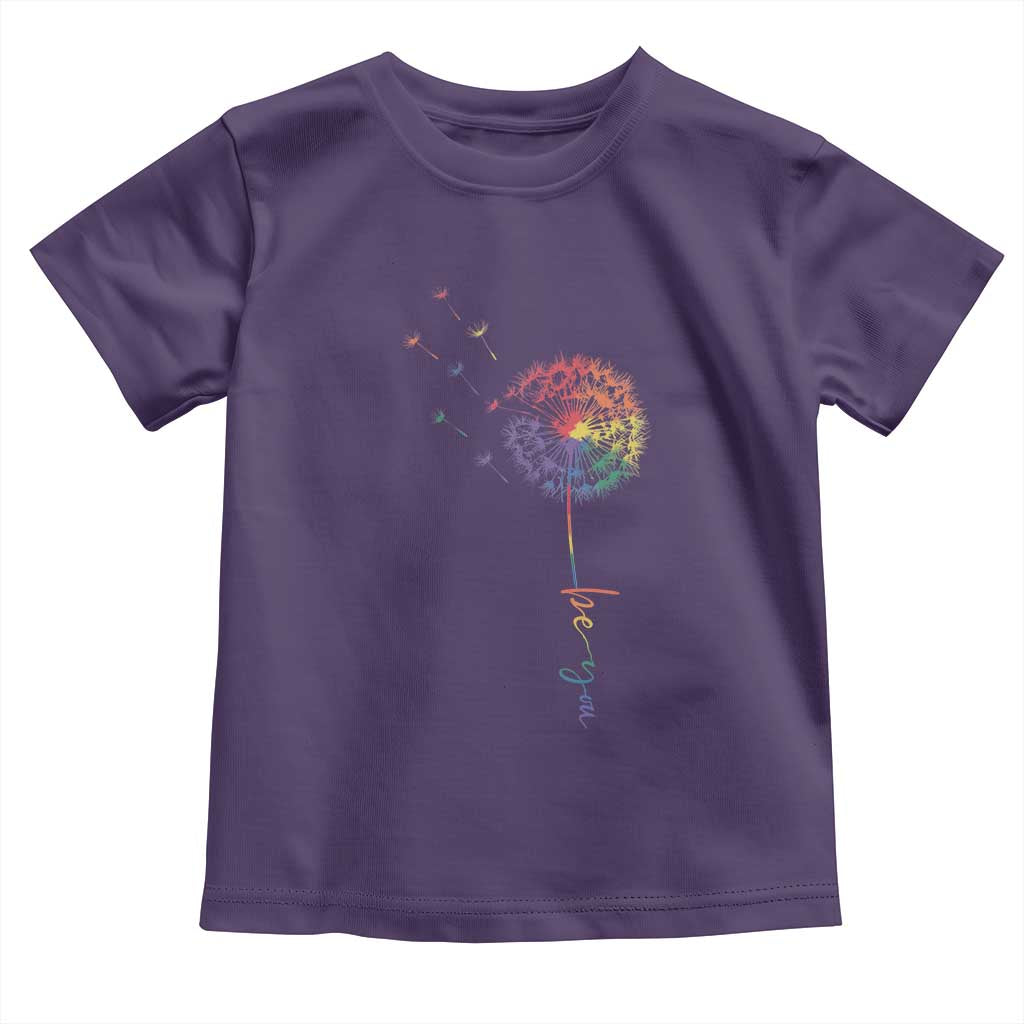 Be You LGBT Rainbow Dandelion Toddler T Shirt Pride Month Support