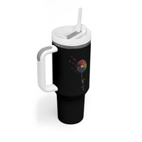 Be You LGBT Rainbow Dandelion Tumbler With Handle Pride Month Support