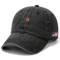 Be You LGBT Rainbow Dandelion Washed Cotton Baseball Cap Pride Month Support
