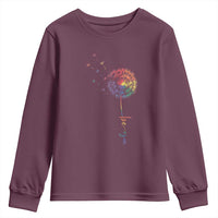 Be You LGBT Rainbow Dandelion Youth Sweatshirt Pride Month Support