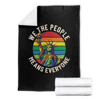 Rainbow Statue Of Liberty LGBTQ Pride Throw Blanket We The People Means Everyone