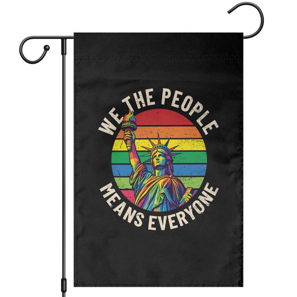 Rainbow Statue Of Liberty LGBTQ Pride Garden Flag We The People Means Everyone