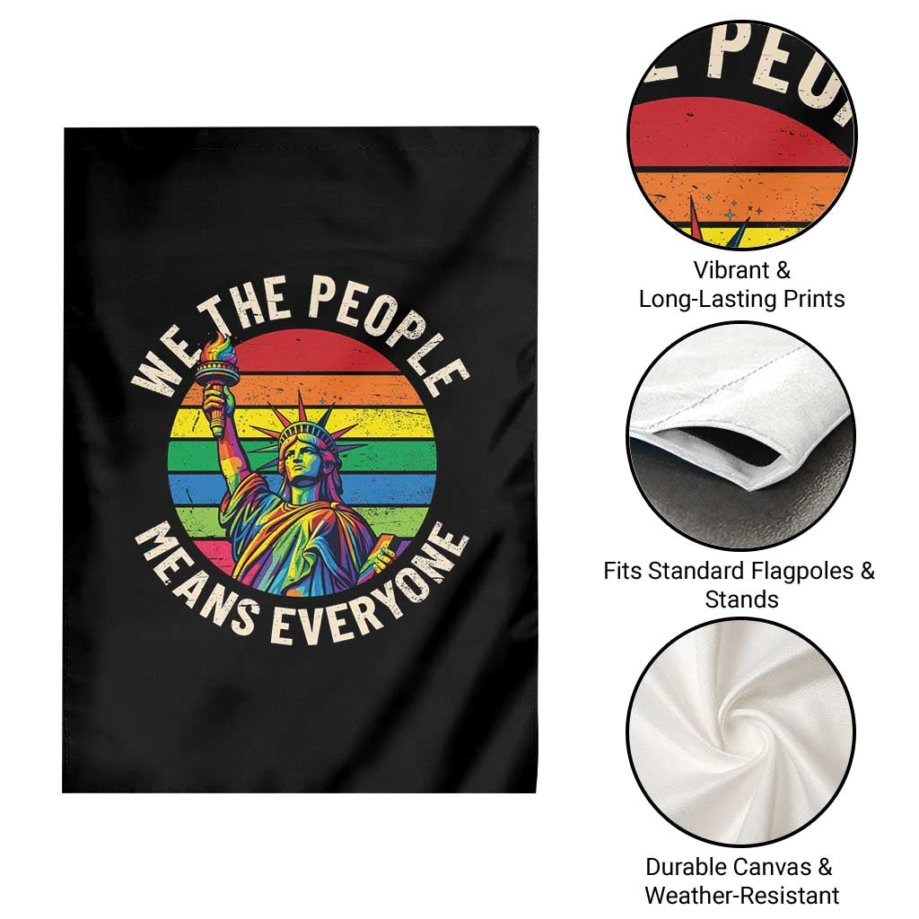 Rainbow Statue Of Liberty LGBTQ Pride Garden Flag We The People Means Everyone