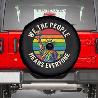 Rainbow Statue Of Liberty LGBTQ Pride Spare Tire Cover We The People Means Everyone