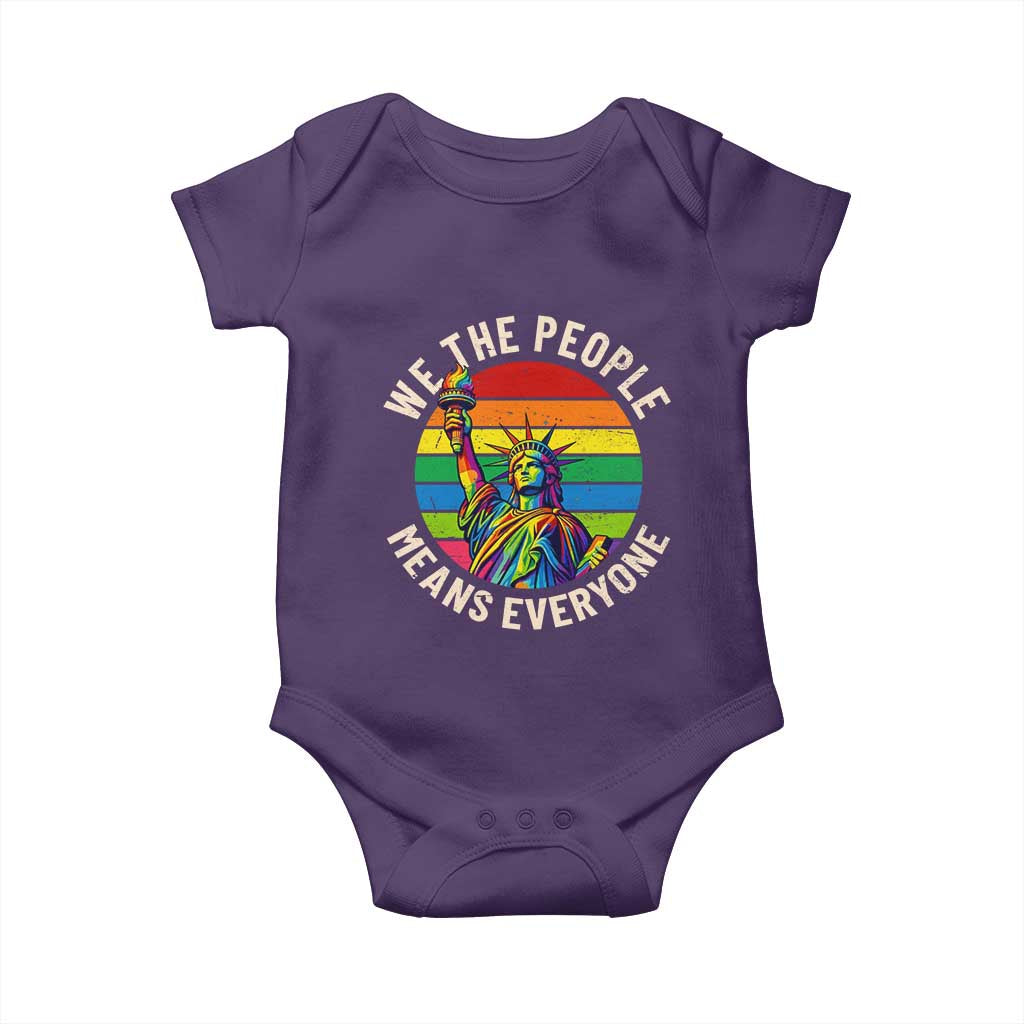 Rainbow Statue Of Liberty LGBTQ Pride Baby Onesie We The People Means Everyone