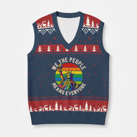 Rainbow Statue Of Liberty LGBTQ Pride V-Neck Knit Sweater Vest We The People Means Everyone