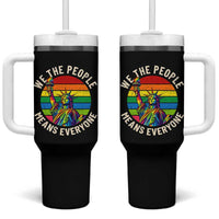 Rainbow Statue Of Liberty LGBTQ Pride Tumbler With Handle We The People Means Everyone
