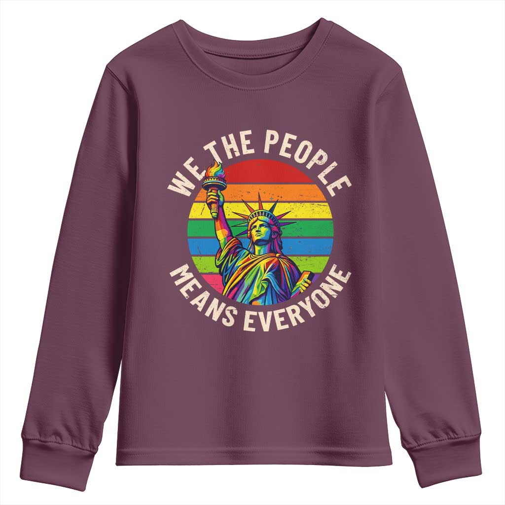 Rainbow Statue Of Liberty LGBTQ Pride Youth Sweatshirt We The People Means Everyone