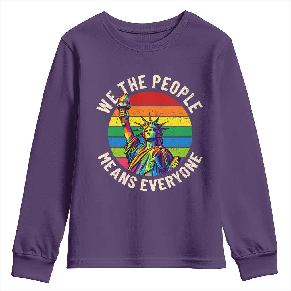 Rainbow Statue Of Liberty LGBTQ Pride Youth Sweatshirt We The People Means Everyone