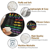 Make America Gay Again LGBTQ Pride Throw Blanket Funny Political Pride Graphic