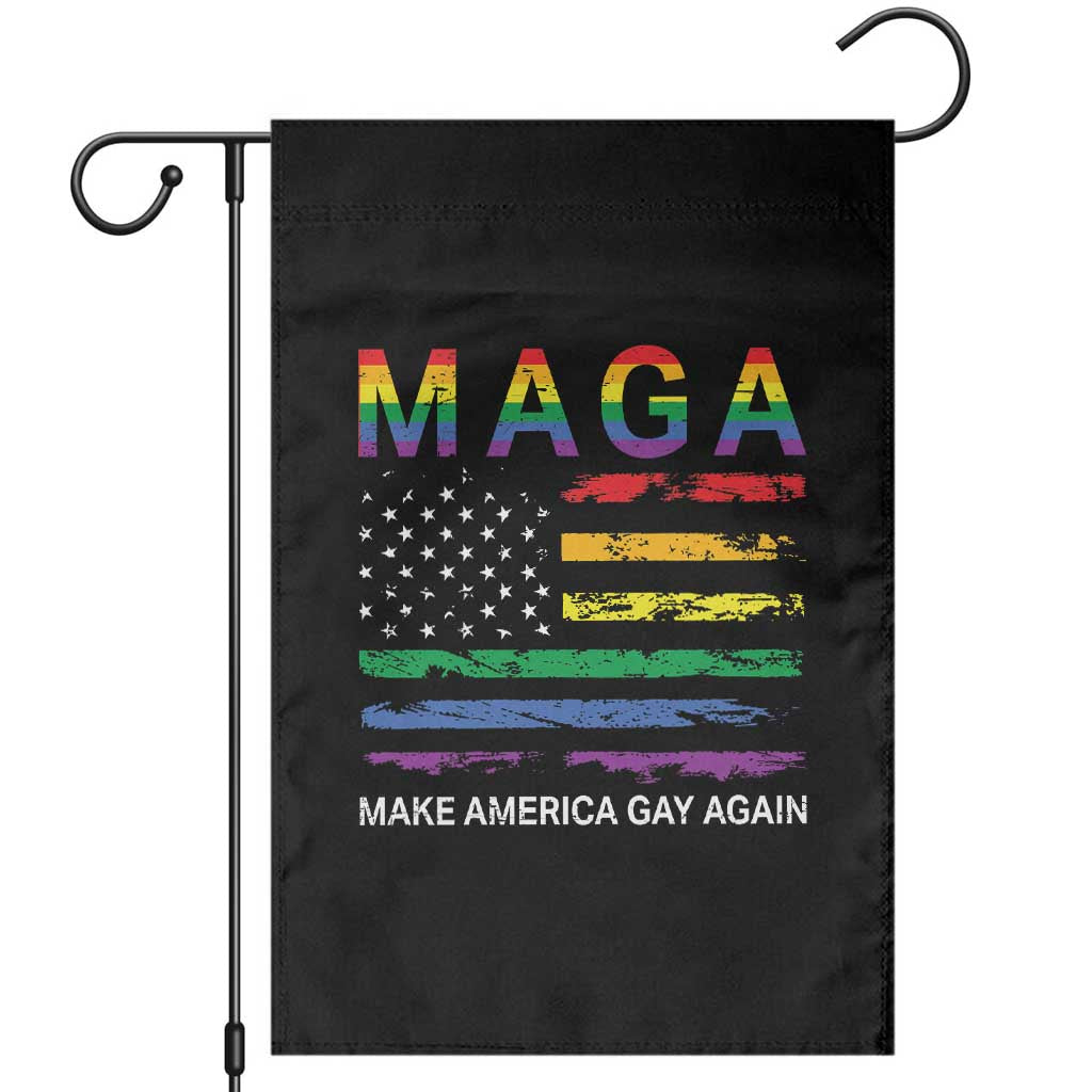 Make America Gay Again LGBTQ Pride Garden Flag Funny Political Pride Graphic