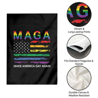 Make America Gay Again LGBTQ Pride Garden Flag Funny Political Pride Graphic