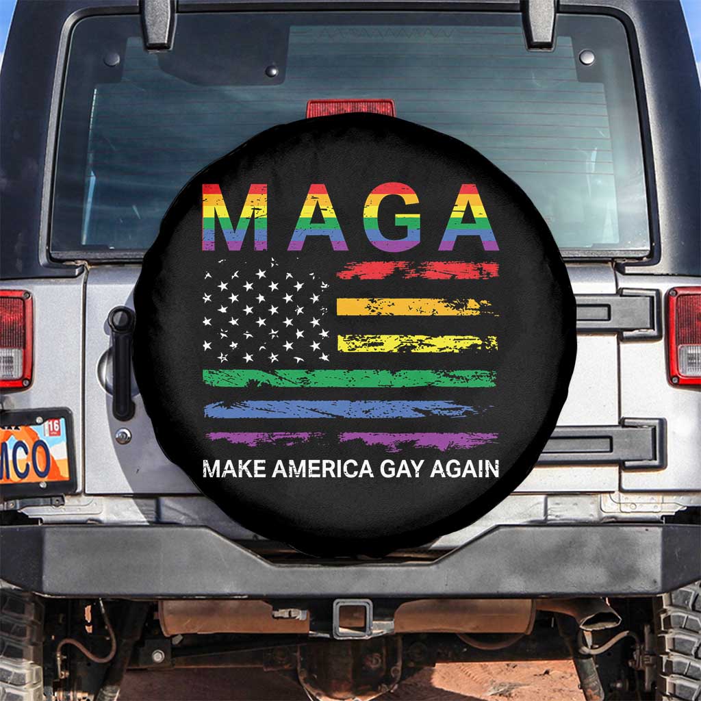 Make America Gay Again LGBTQ Pride Spare Tire Cover Funny Political Pride Graphic