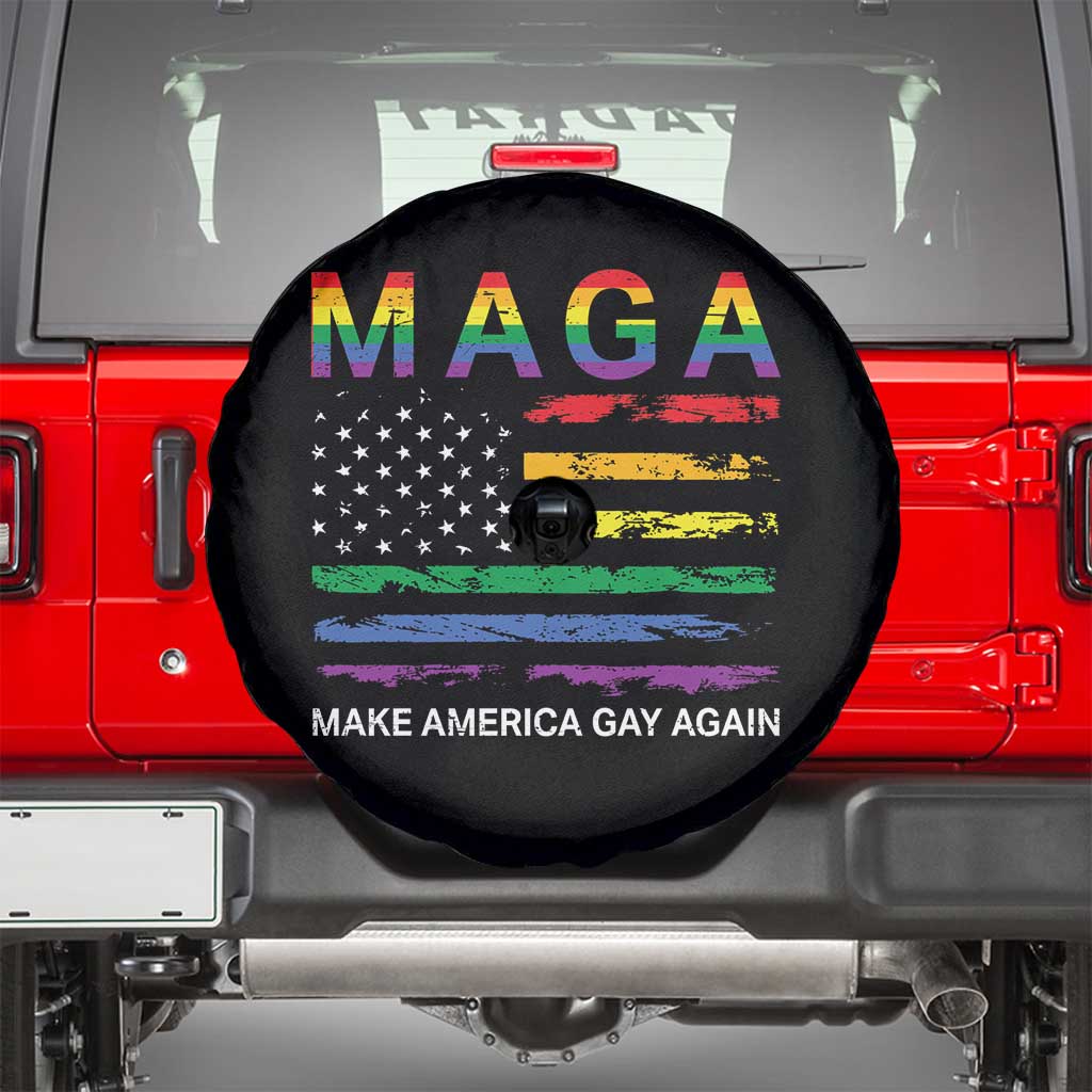Make America Gay Again LGBTQ Pride Spare Tire Cover Funny Political Pride Graphic