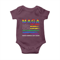Make America Gay Again LGBTQ Pride Baby Onesie Funny Political Pride Graphic