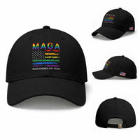 Make America Gay Again LGBTQ Pride Baseball Cap Funny Political Pride Graphic