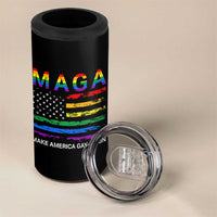 Make America Gay Again LGBTQ Pride 4 in 1 Can Cooler Tumbler Funny Political Pride Graphic
