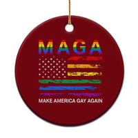 Make America Gay Again LGBTQ Pride Ceramic Ornament Funny Political Pride Graphic