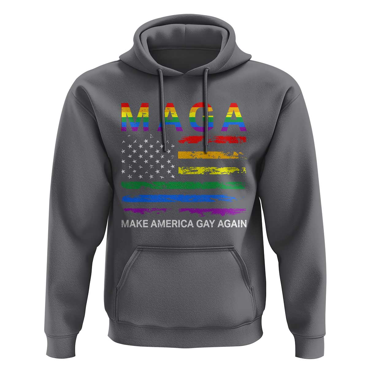 Make America Gay Again LGBTQ Pride Hoodie Funny Political Pride Graphic