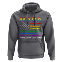 Make America Gay Again LGBTQ Pride Hoodie Funny Political Pride Graphic