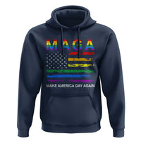 Make America Gay Again LGBTQ Pride Hoodie Funny Political Pride Graphic
