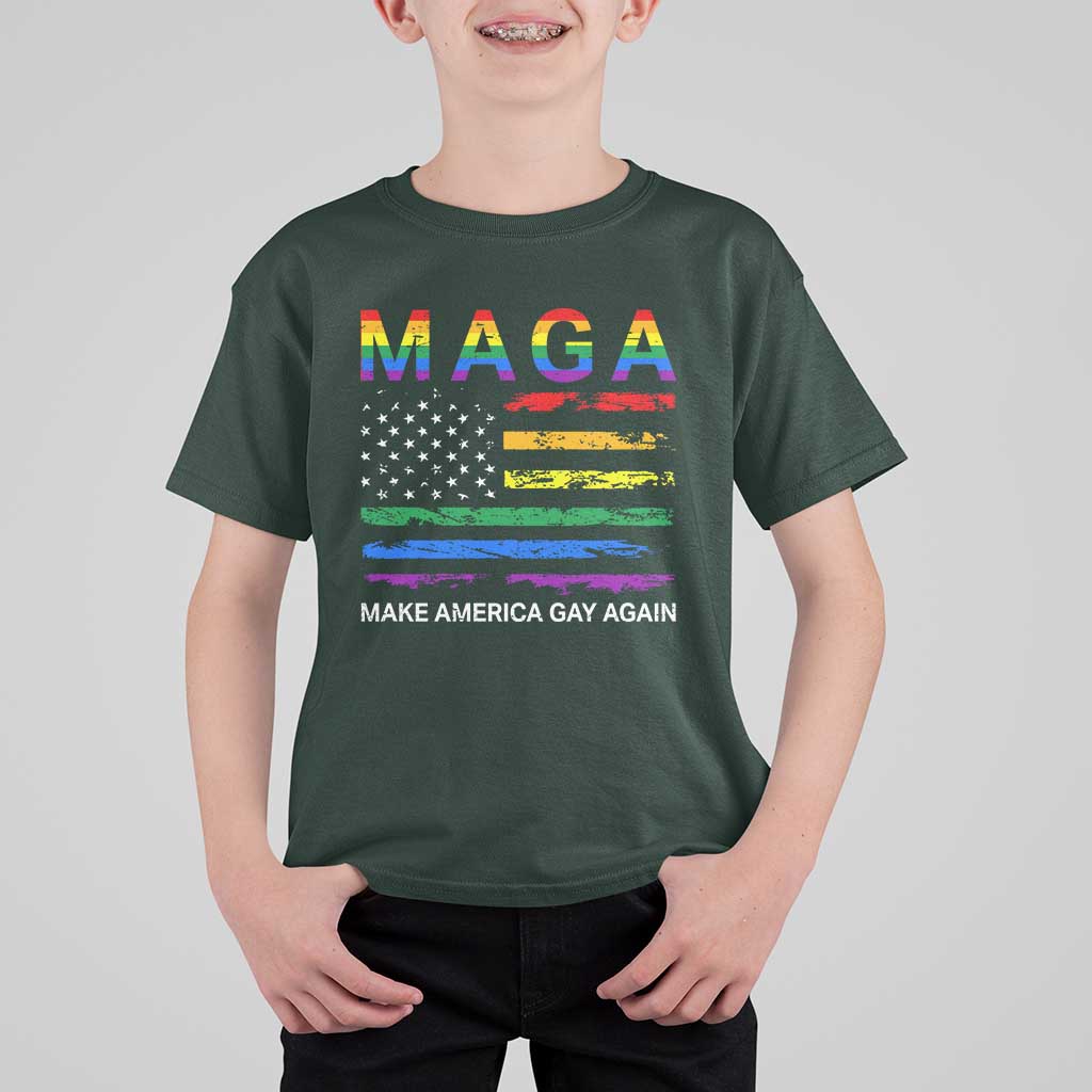 Make America Gay Again LGBTQ Pride T Shirt For Kid Funny Political Pride Graphic